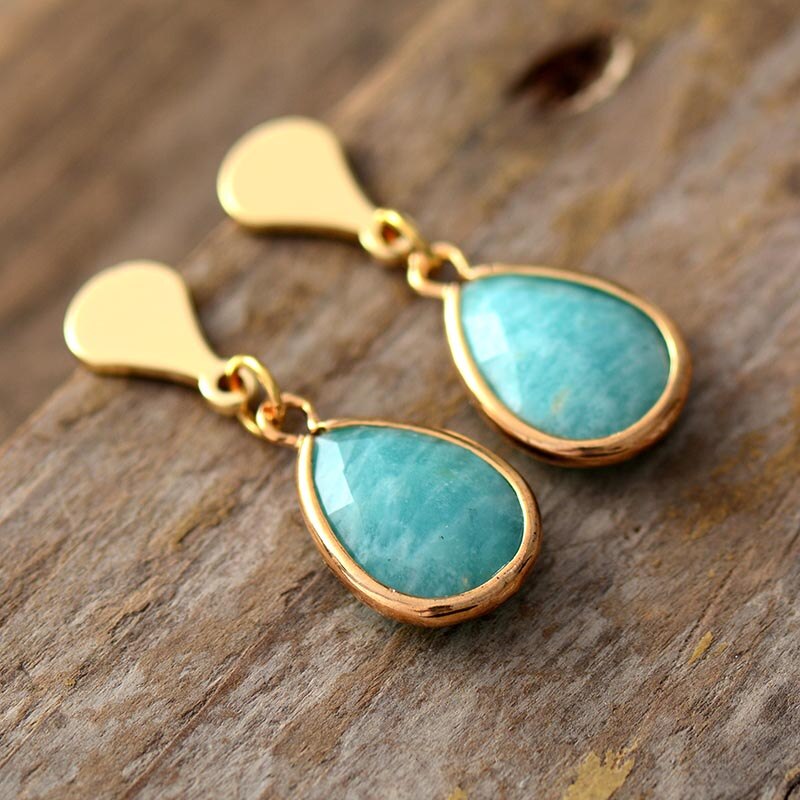 Boucles d'oreilles en Amazonite