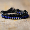 Bracelet wrap "Rigueur" en Lapis-lazuli