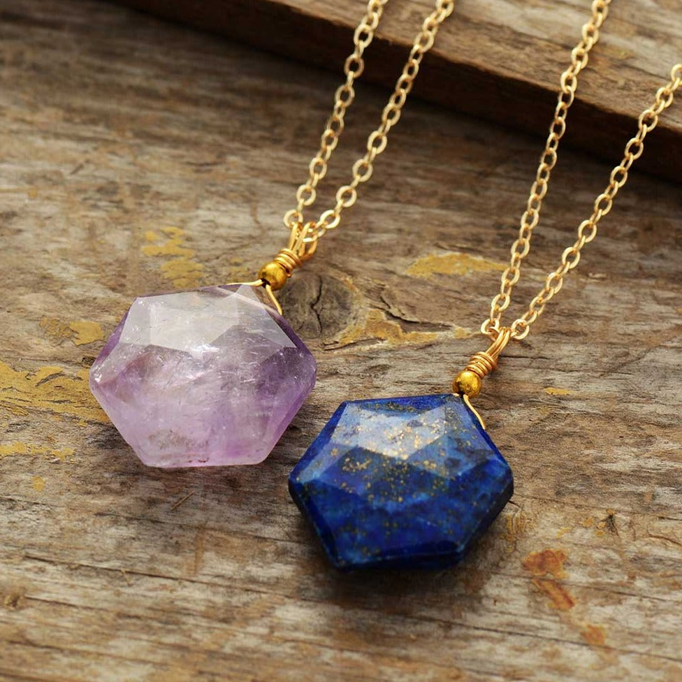 Collier en Améthyste / Lapis-lazuli