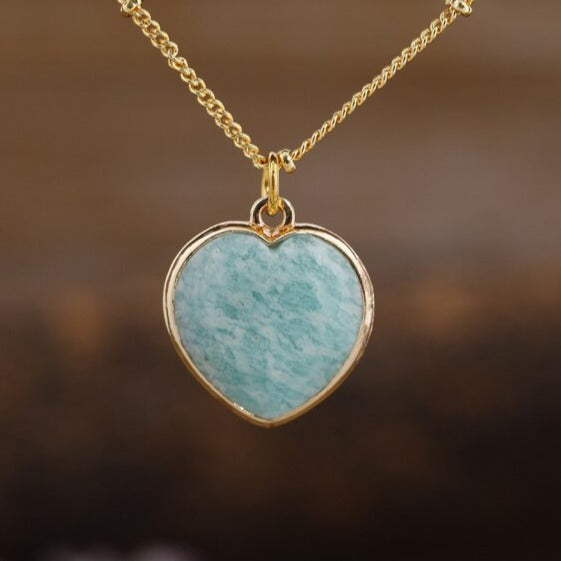 Collier "Cœur" en amazonite