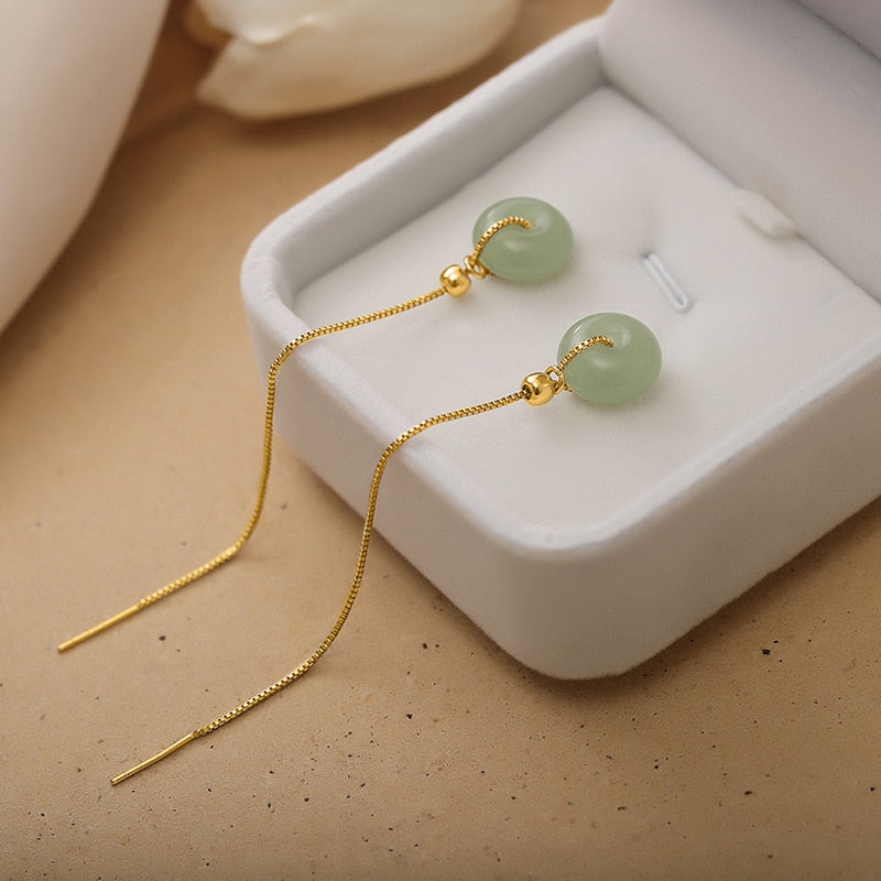 Boucles d'oreilles en Jade