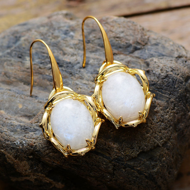 Boucles d'oreilles en Pierre de lune