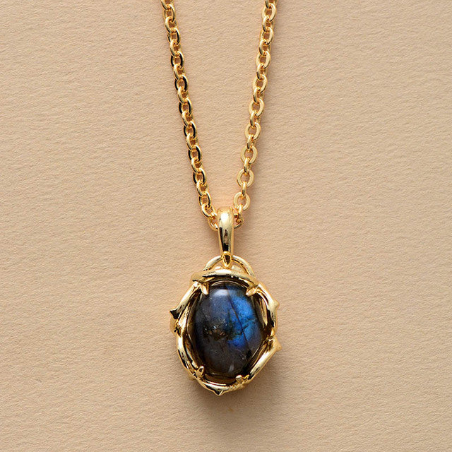 Collier "Cocon" en labradorite