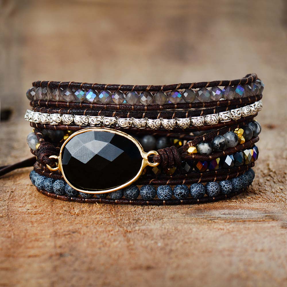 Bracelet wrap en Onyx